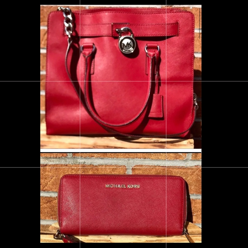 Michael Kors Hamilton Purse & Jet Set Travel Continental Wallet